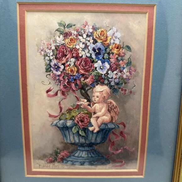 Barbara Mock Mythical Topiary Framed Artwork Signed 11.5"x9.5"‎ Contemporary - Picture 3 of 9